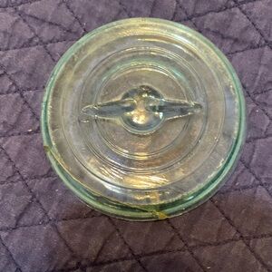 Vintage Glass Lid - light blue
